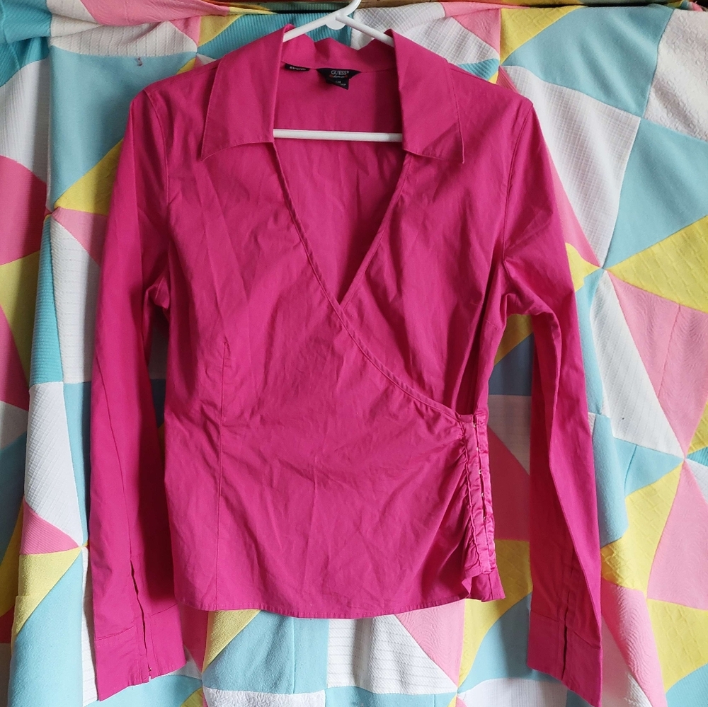 Women's Pink Wrap Top